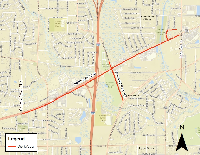Normandy Boulevard - Circuit 437 Electric Reliability Project Map